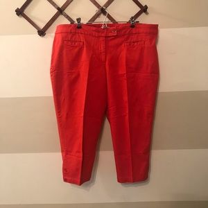 Bright red capri pants